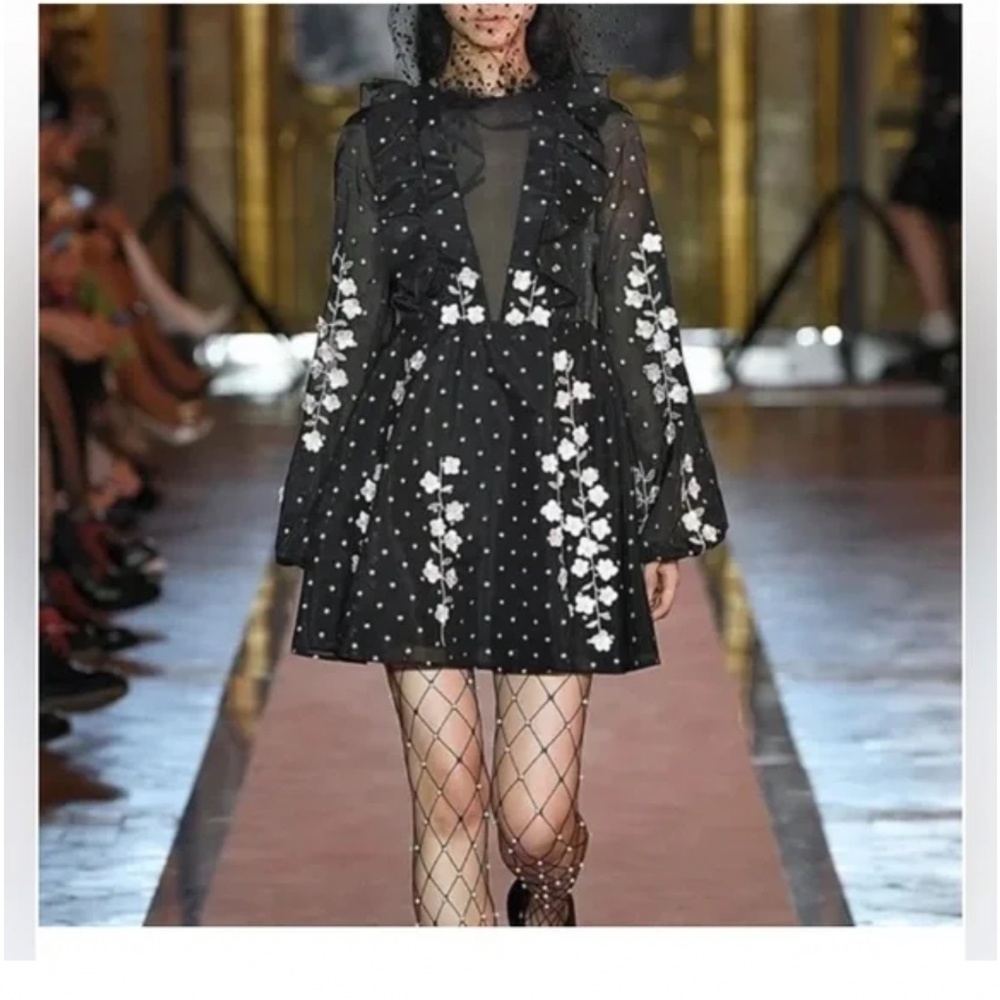 Giambattista Valli x HM H&M Dress with Embroidery Black US Size 2